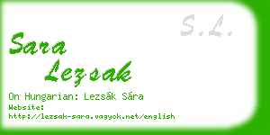 sara lezsak business card