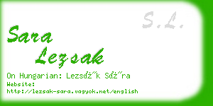 sara lezsak business card